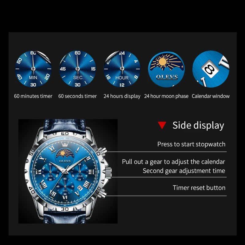 OLEVS Orologio Automatico Uomo: Meccanico A Carica Automatica, Acciaio, Impermeabile E Luminoso - 2
