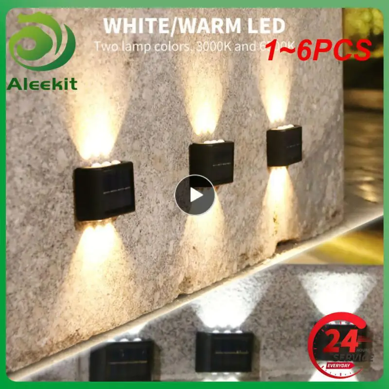 

Уличные Водонепроницаемые светодиодные фонари на солнечной батарее, вертикальный и точечный светящийся настенный светильник для сада, двора, улицы, ландшафта, 1 ~ 6 шт.