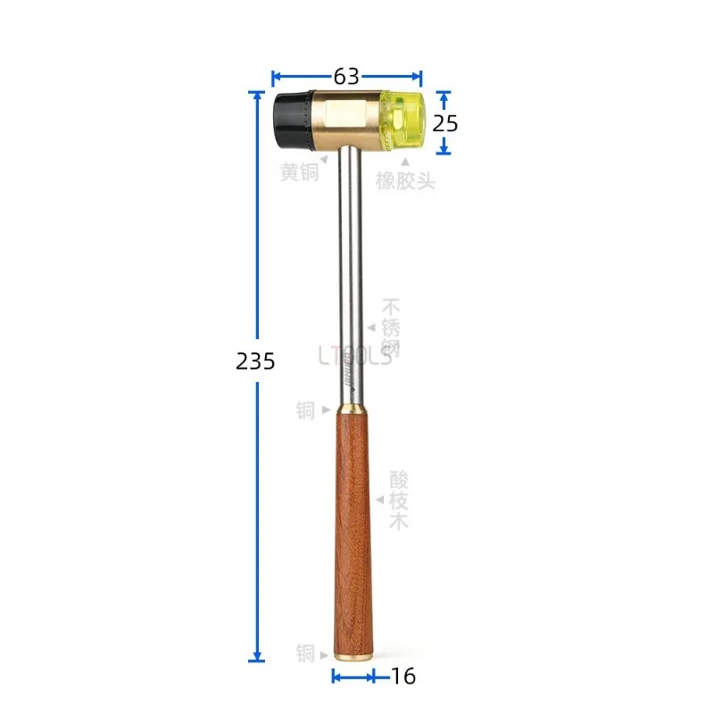 Odłączany gumowy młotek przeciwwybuchowy do instalacji płytka ceramiczna do obróbki drewna profesjonalna instalacja mosiężnego młotka budowlanego