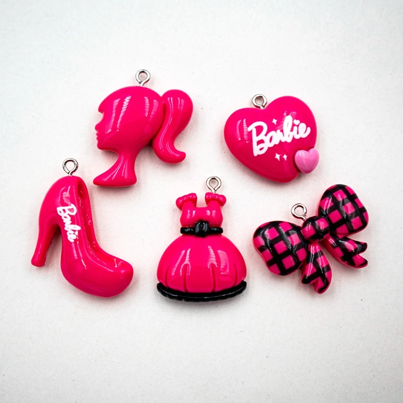 10PC Shining Resin Barbie Charms 6