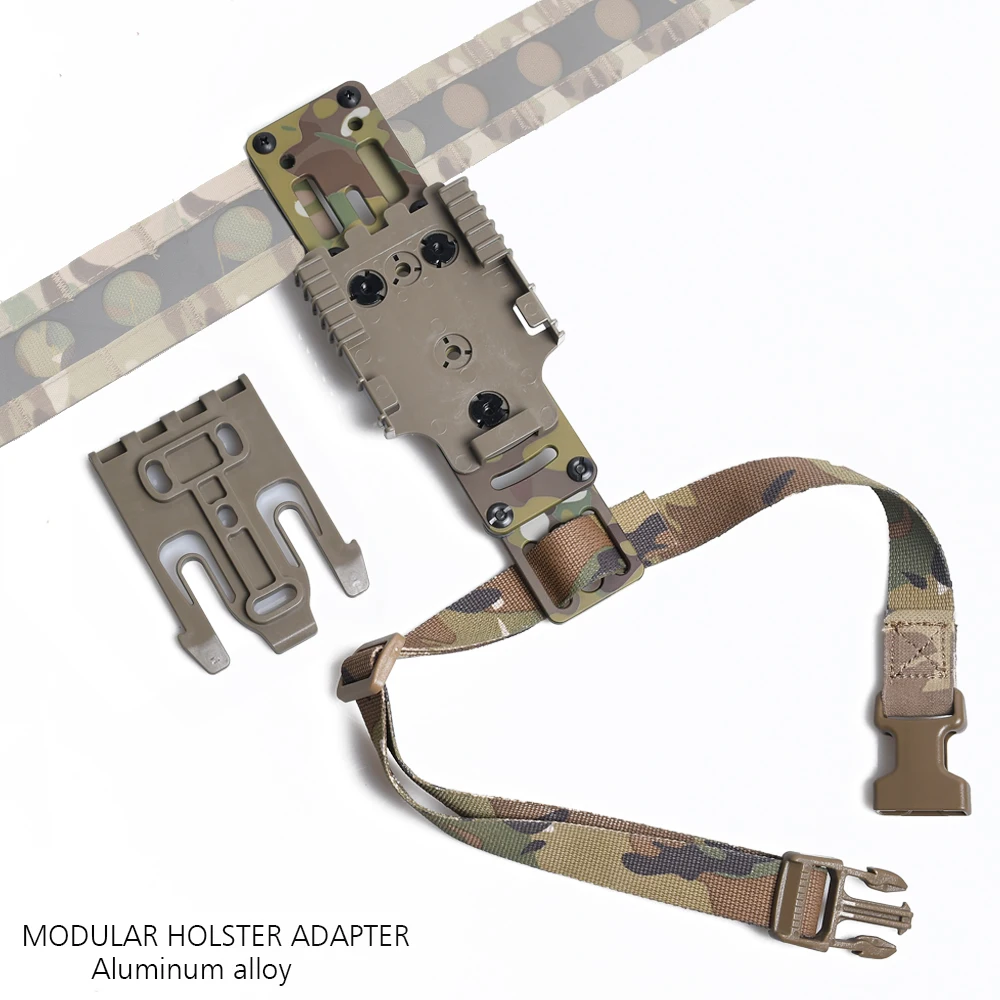 Military Tactical Drop Leg Band Metal Modular Pistol Holster