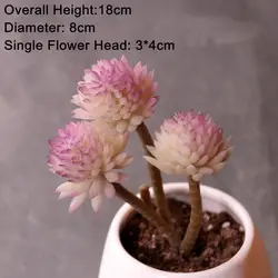 Artificial Succulent Plants for Home and Office Decor - Mini Bonsai Enhancements (Purple 3HeadJiWaLian)