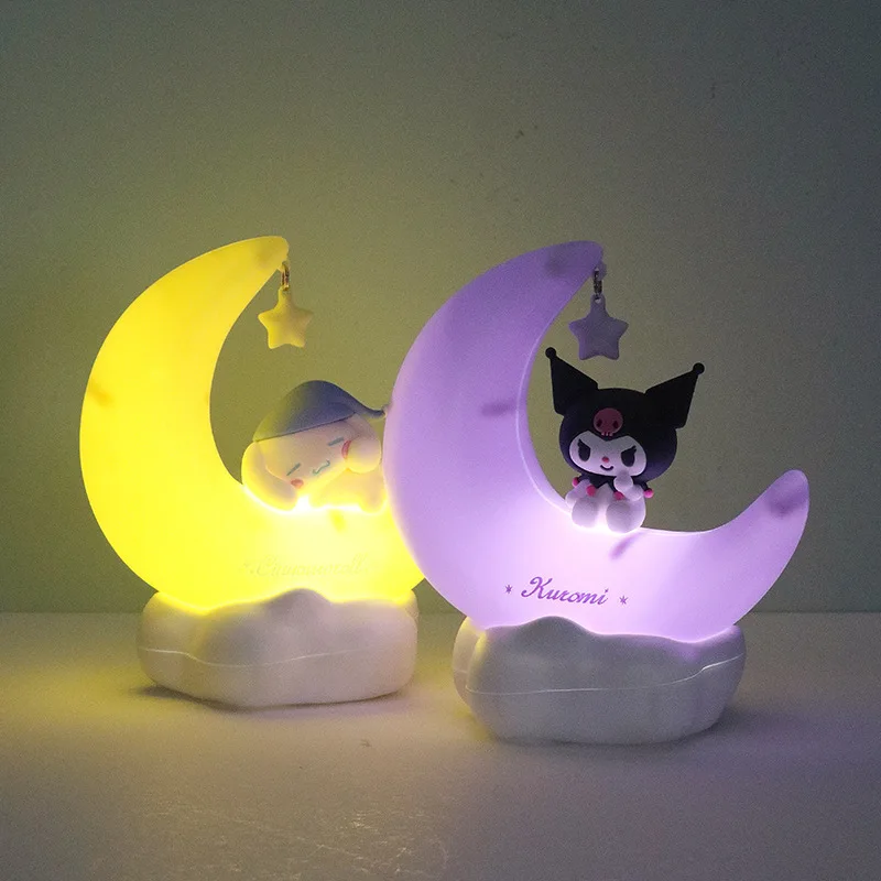 Oryginalne słodkie Sanrio Kuromi Cinnamoroll Crescent piękny sen LED