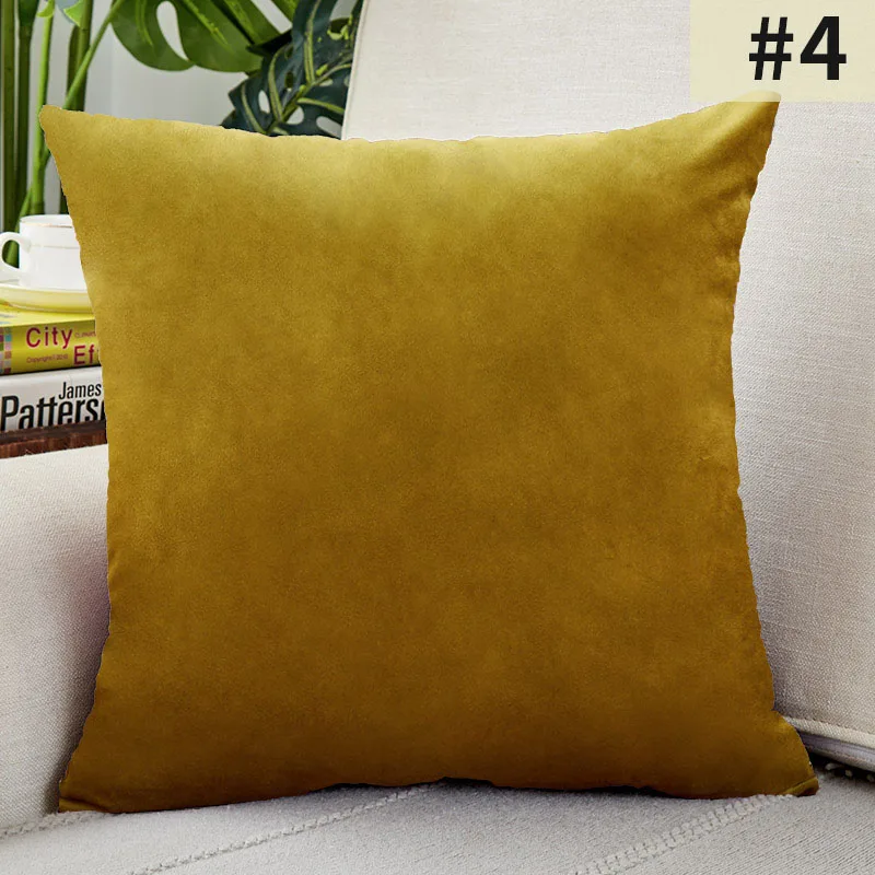 Luxurious Velvet Solid Color Decorative Throw Pillow Cover for Sofa and Living Room Decor