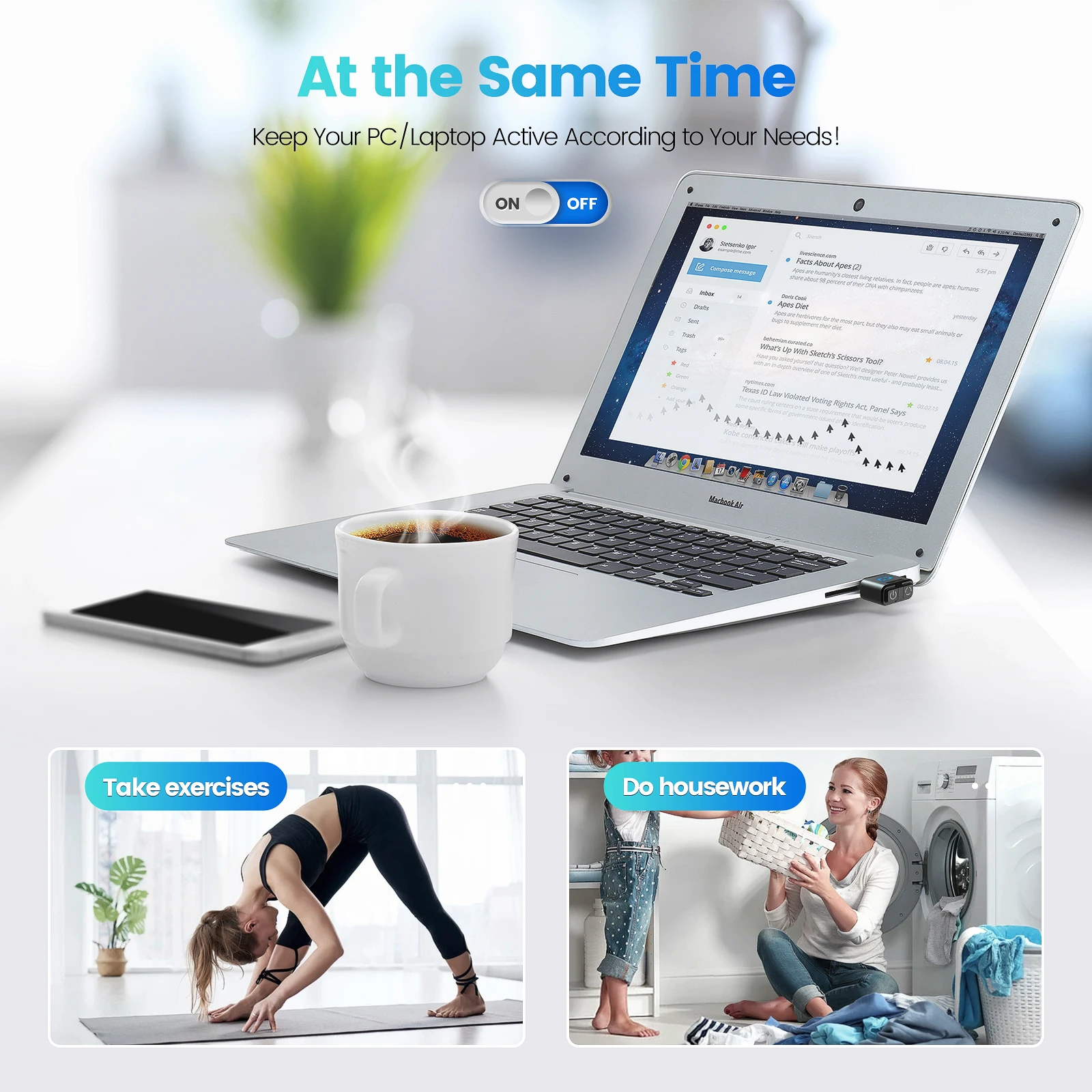 USB Mouse Mover: Prevent Sleep Mode with Multi-Track Simulation Description Image.This Product Can Be Found With The Tag Names Computer Peripherals, Mice Keyboards, Mouse, Mover supports