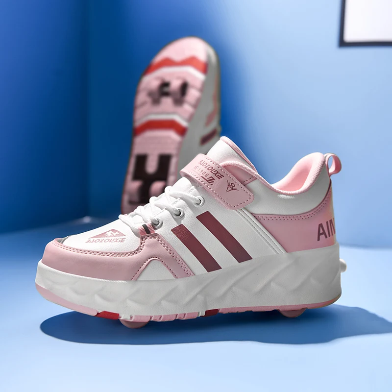 Roller Shoes For Kids Boys Girls Children's Skate Sport Sneakers Casual Four Wheels Toy Gift Games Footwear Deformation Designer