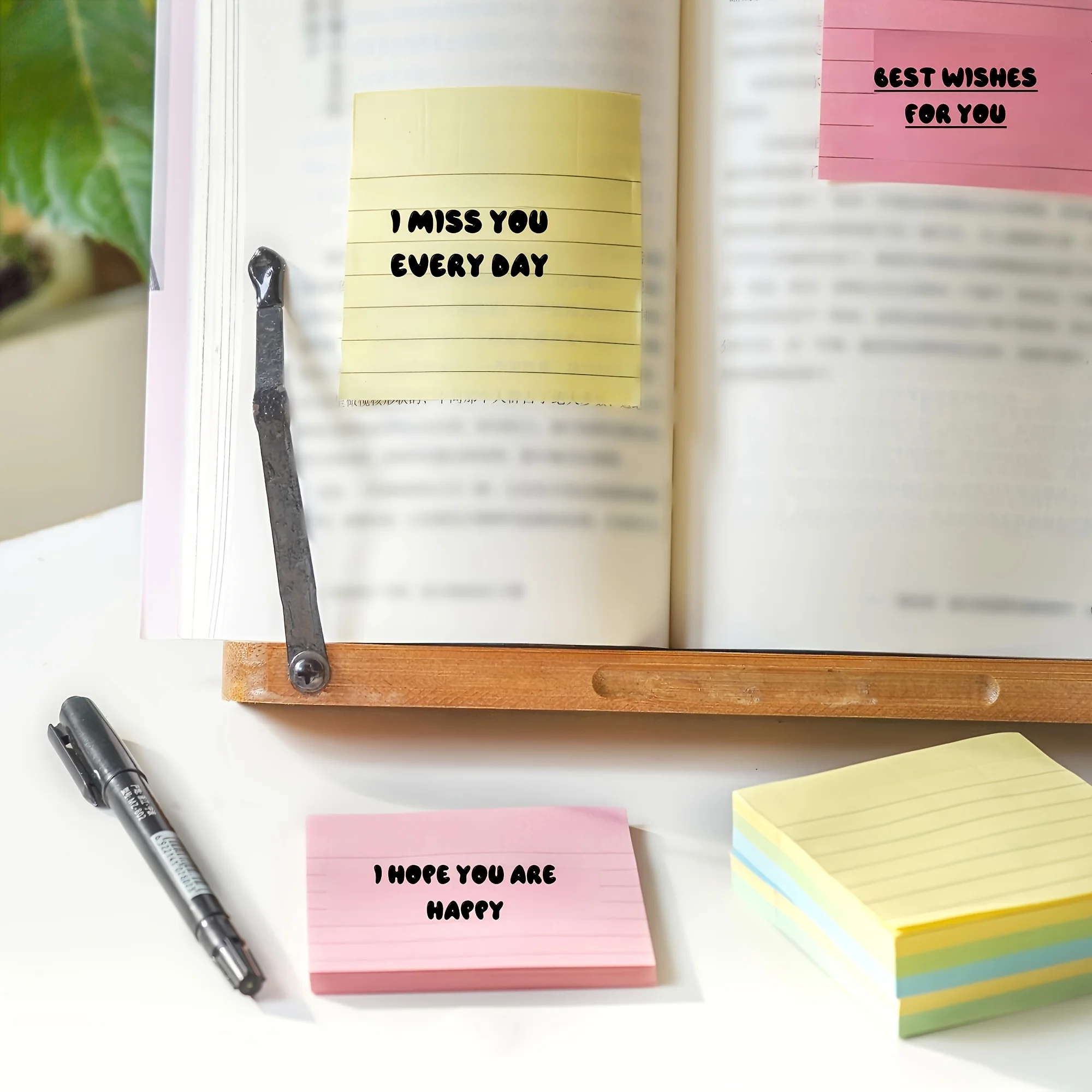 100 Sheets Per Book Creative Colorful Sticky Notes Stickers Office Stationery Home School Tearable Strongly Adhesive Note Papers - 4
