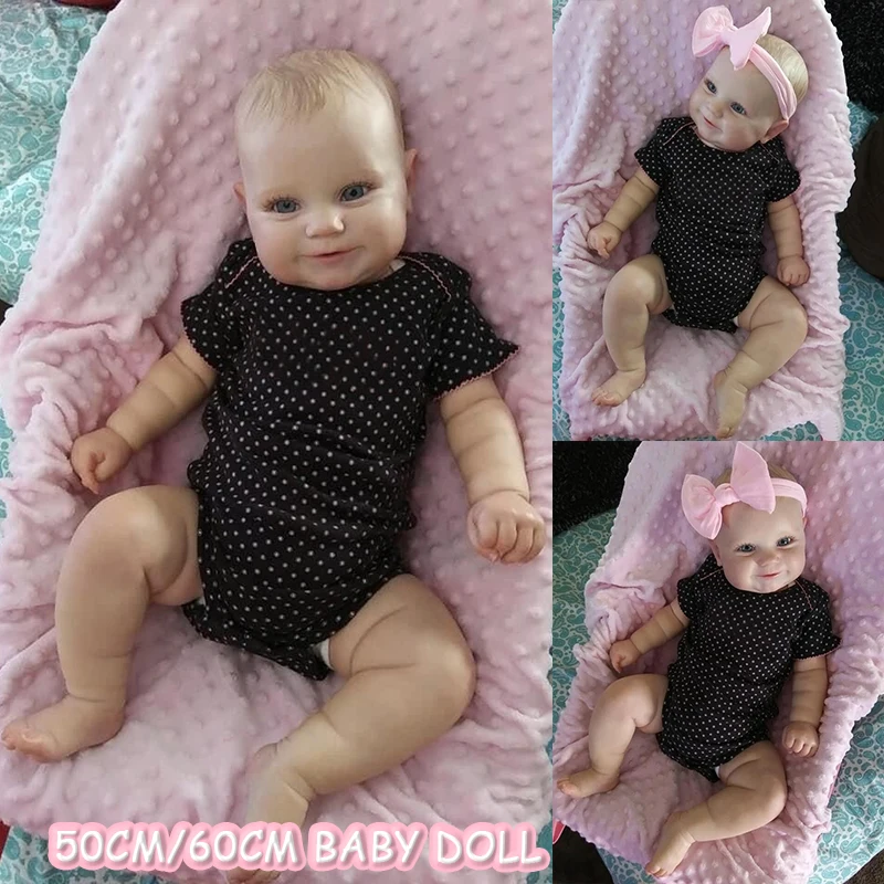 50/60CM Two Options Reborn Baby Doll Toddler Real Soft Touch Maddie with  Hand-Drawing Hair High Quality Handmade Doll