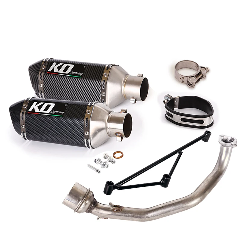

Motorcycle Exhaust System Muffler Tail Pipe Front Link Tube Stainless Steel Slip On 51mm Escape For Yamaha GY6 125cc 150cc