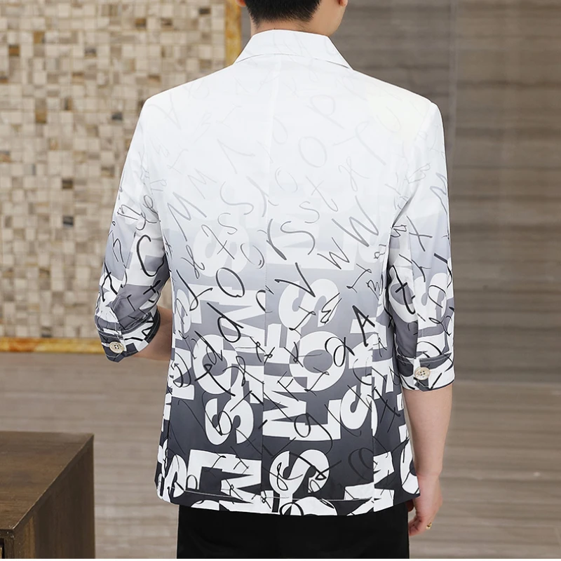 Summer Half Sleeve Suit Jackets Men Lightweight Casual Business Blazers Slim Fit Streetwear Social Hairstylist Dress Coats