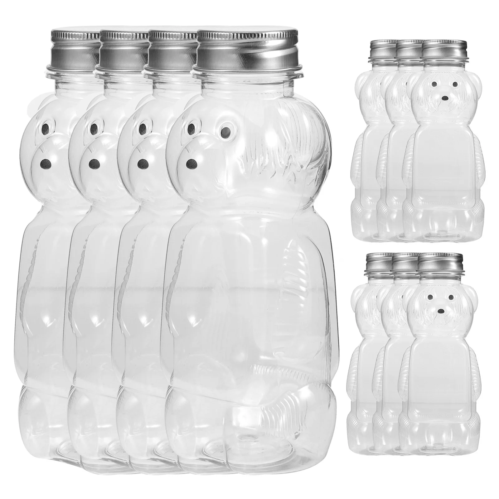 

10 Pcs Plastic Bottle Milk Tea Drink Containers Lemon Juicing Bottles Polyester Clear Bear Honey