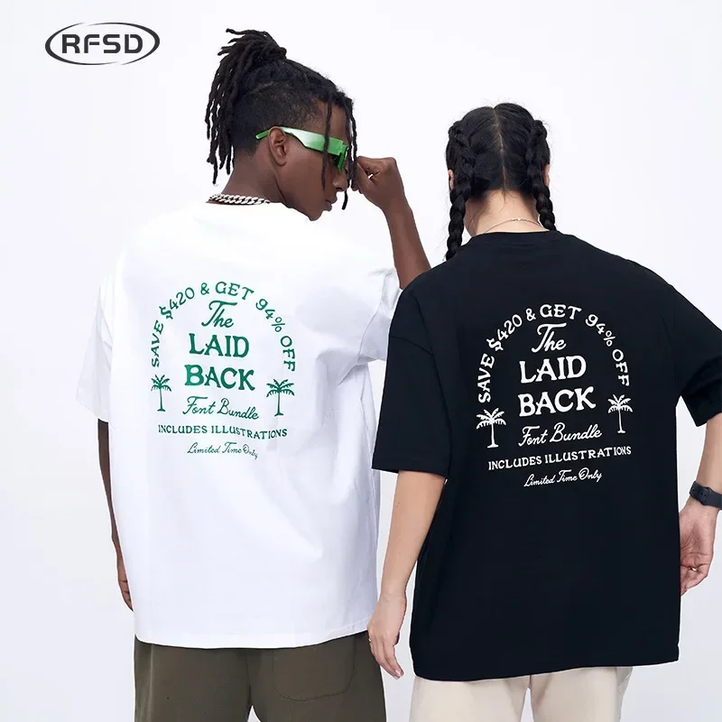 

Men's Wear|Heavy 230g Fresh Print T-Shirt 2024 Spring and Summer New Loose Trendy Brand Crew Neck Short Sleeve Men