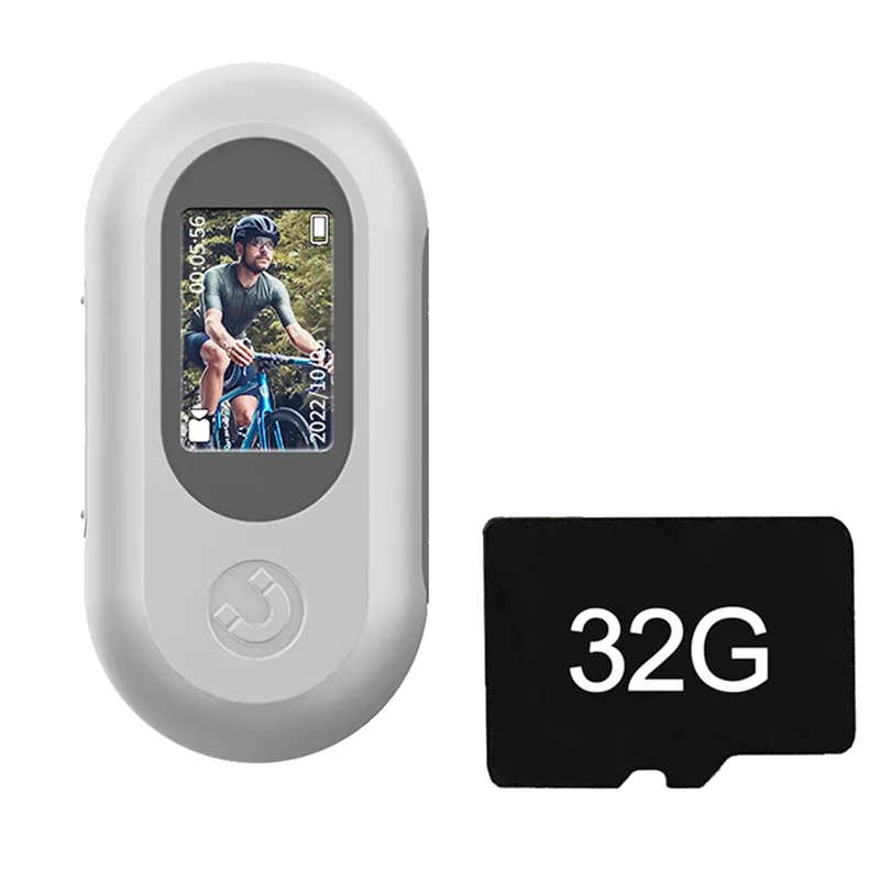 풀 HD 미니 액션 카메라, 모션 카메라, 디지털 DVR 비디오 녹음기, 스포츠 캠코더 카메라, 32G 카드, 흰색, 1080P