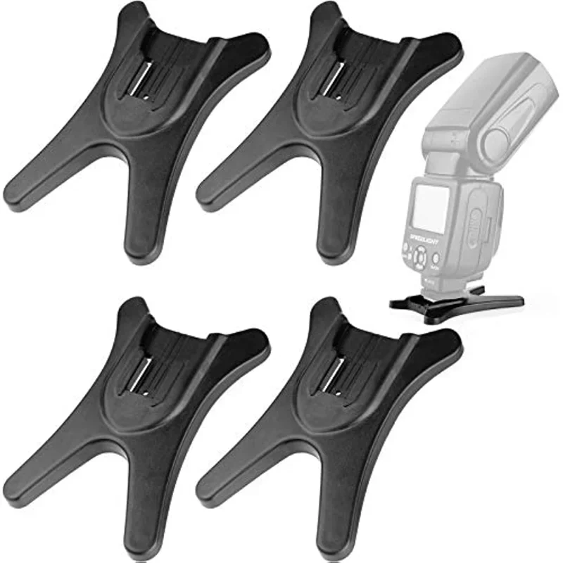 

Camera Flash Stand Speedlight Hot Shoe Mount,with 1/4" Tripod Thread for Speedlight, Compatible with Canon Nikon Sigma, 4 Pack