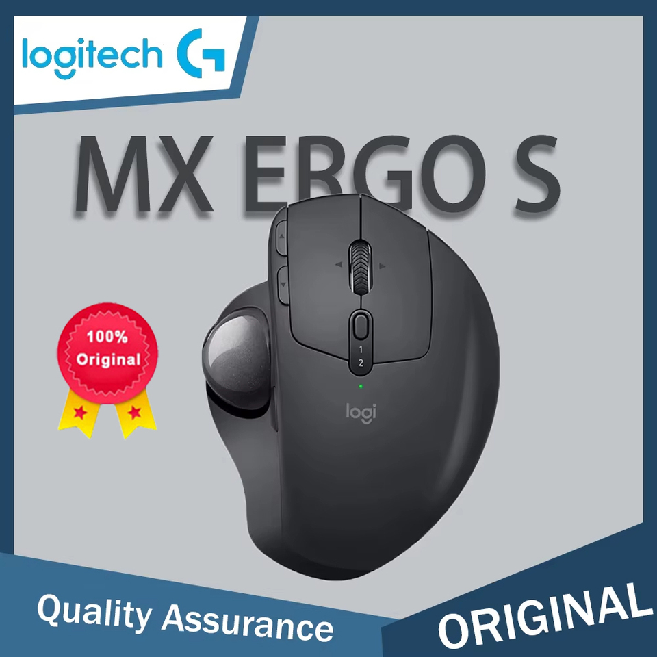 Mouse Logitech MX ERGO S Ergonomic Mouse Trackball Mouse Wireless Bluetooth Quick Charging with Unifying Receiver Office work