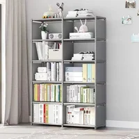 Bibliothèque simple à assemblage facile pour enfants, meubles de maison T1, étagère à livres, supports de Psychde rangement, peut être déplacée, débris 2