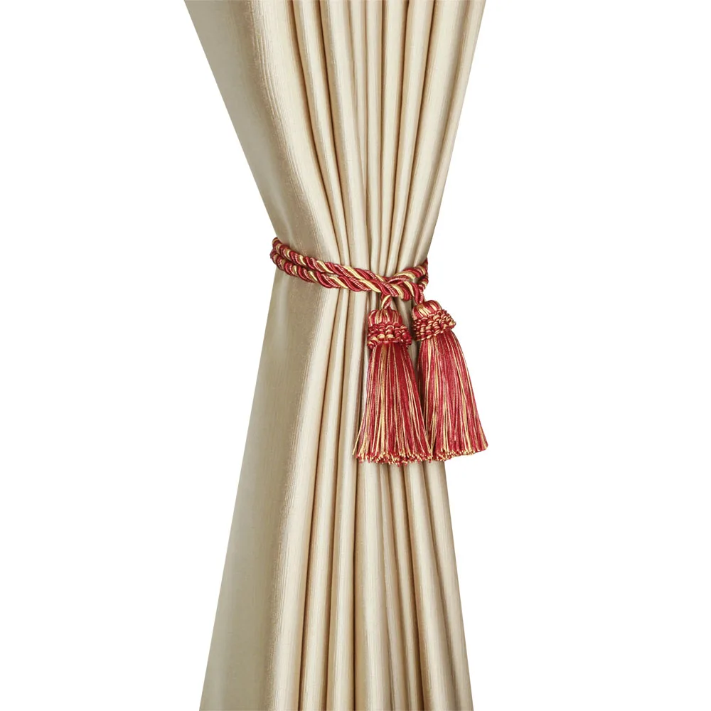 Description Picture 2 of item1Pc Tassel Tieback Curtain Holder Buckle Rope Polyester Handmade Hanging Ball Fringe Decoration For for Livingroom Accessory