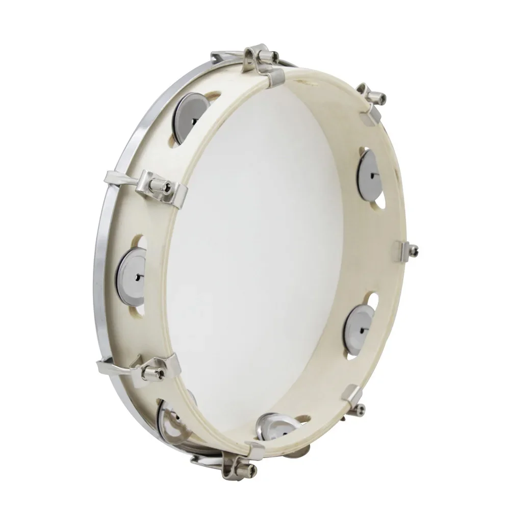 10 Inch Tambourine Hand-Rocking Bell Drum Wooden Tambourine Orff Percussion Instruments Children's Music Toys Kids Gifts