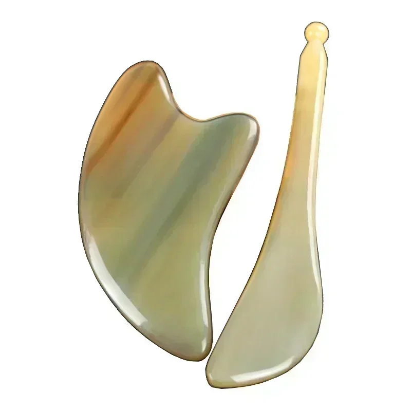 Natural White Yak Ox Horn Gua Sha Raschietto Tendine Stick Massaggio Facciale Beauty Health Relax Eye Face Neck Back Body Massager Tool