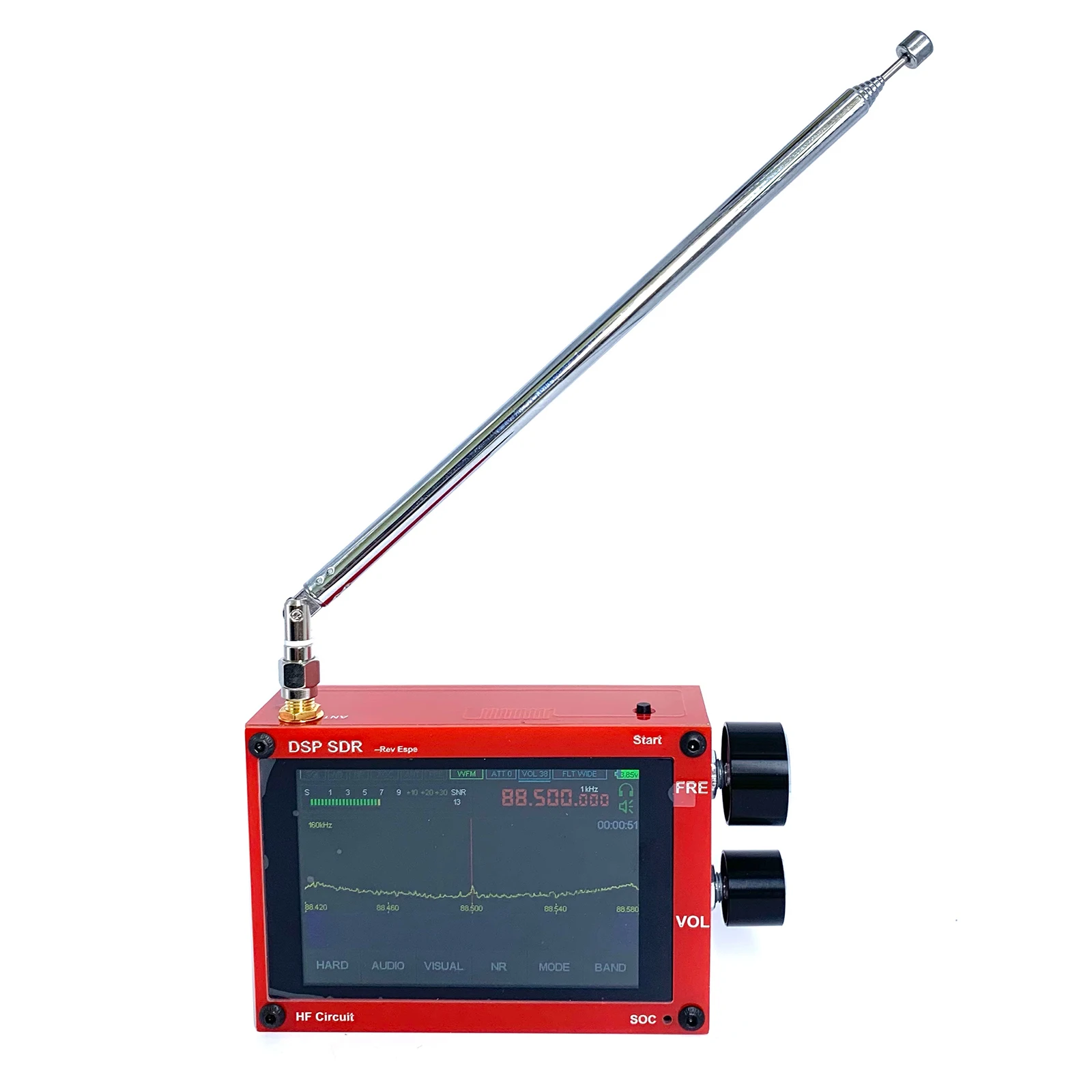 

Radio SMA Antenna Malachite Receiver 4-layer Board 50KHz-2GHz Backlight Control Female Socket With Touching Screen
