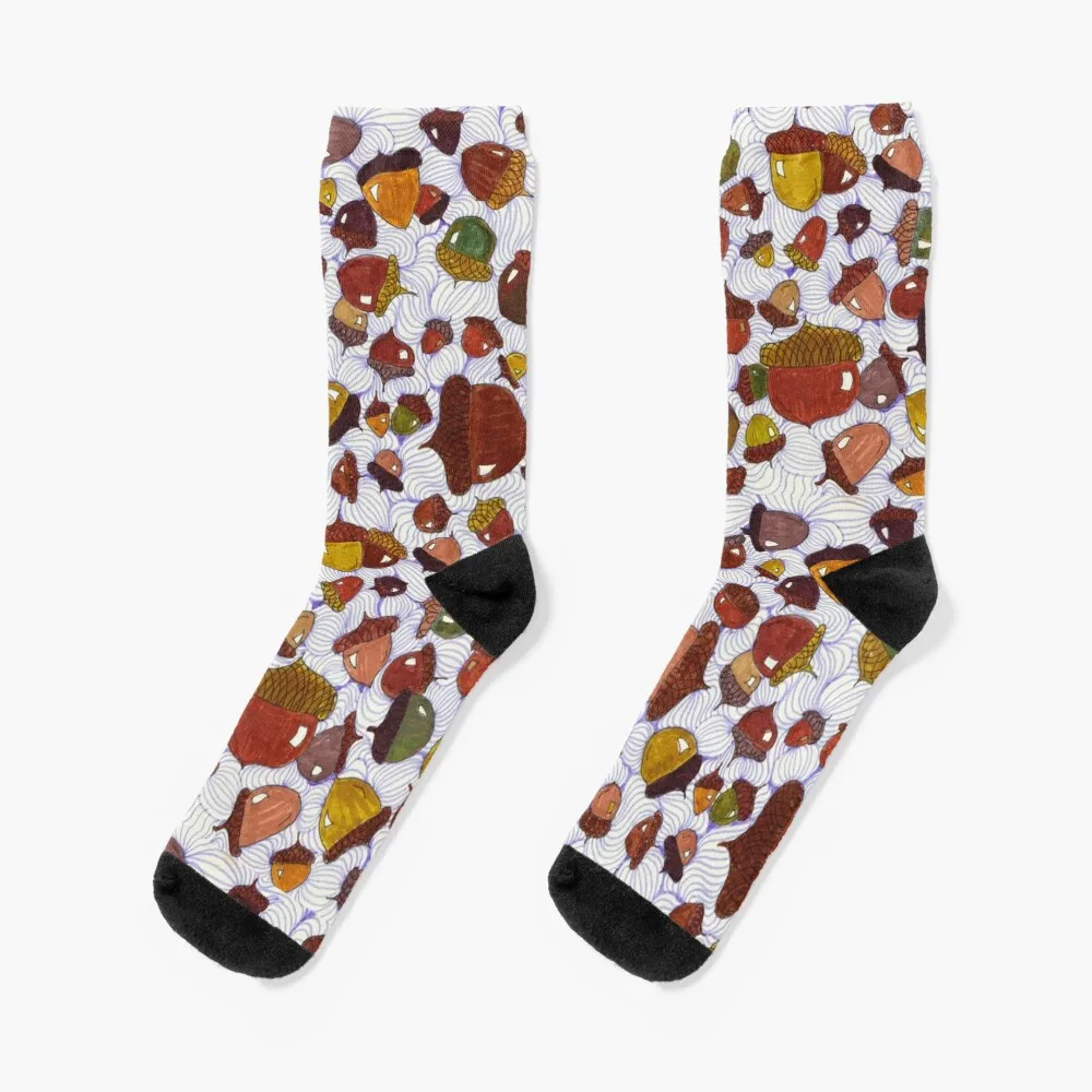 

Purple Acorn Patch Socks valentine gift ideas warm socks socks aesthetic Socks Men's Women's