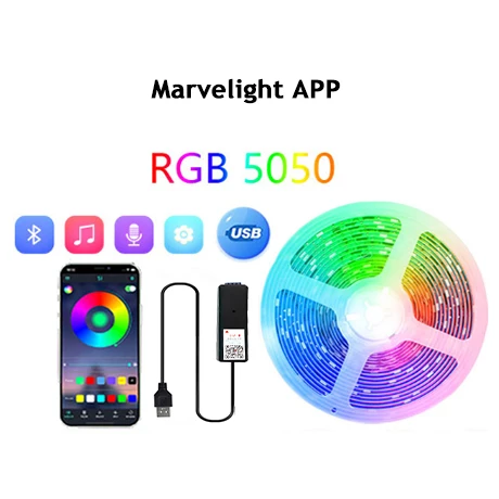 DAYBETTER RGB 5050 Led Strip Lights Bluetooth App Control 5V USB Led Lights Flexible Ribbon for TV Backlight Gaming Room - AliExpress