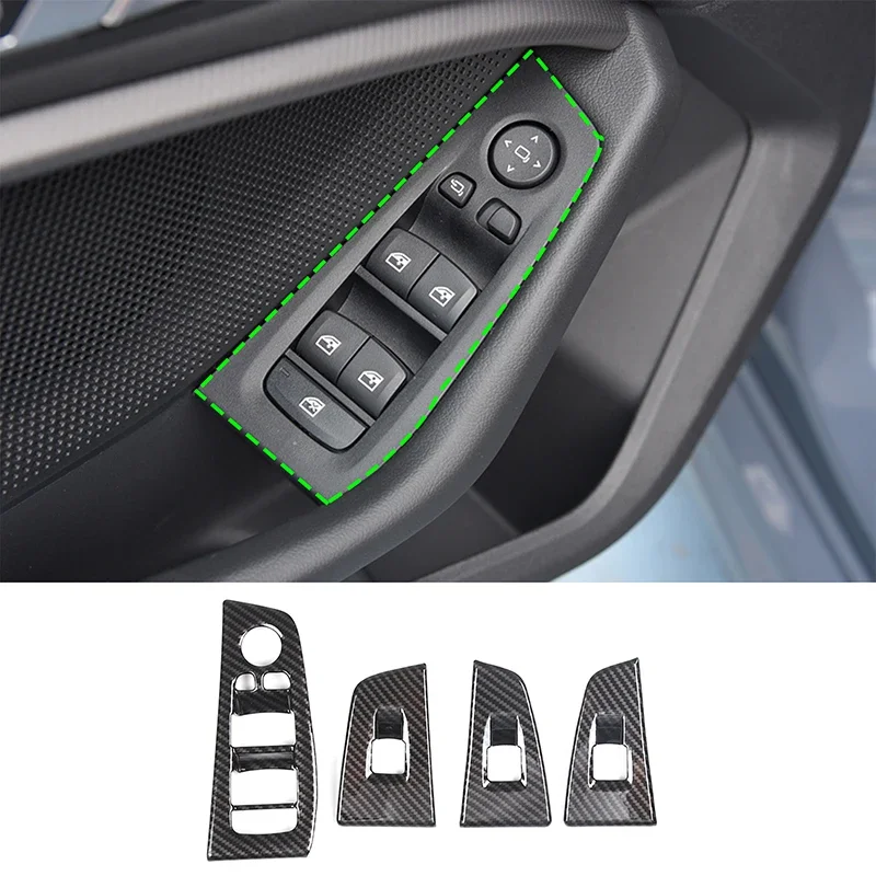 

For BMW 1 Series 2 Series F40 F44 2020-2023 ABS Carbon Fiber Style Auto Glass Lift Frame Decorative Cover Interior Accessories