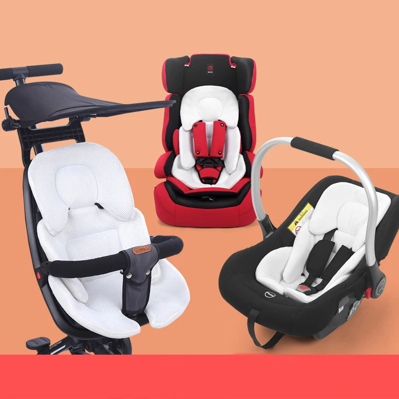 Baby Stroller Cushion Car Seat Insert Baby Head Neck Support Pillow Mattress Breathable Mesh Liner Mat Pram Thermal Mattress baby stroller accessories best