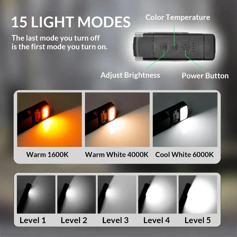 Mini Clip-on LED Book Light 3 Colors 5-Level Timer USB Rechargeable Eye Protection Reading Light Portable Bookmark Night Lamp