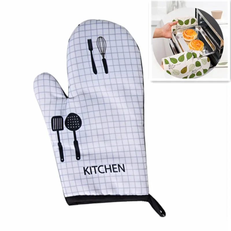 2Pcs/set Microwave Baking BBQ Cotton Pot Holders Kitchen Gloves