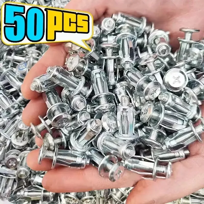 20/50pcs Petal Screw Jack Nuts Screw Anchors Petal Expansion Plugs for Curtain Expansion Clamp Rivet Lock Bolt Board Wall