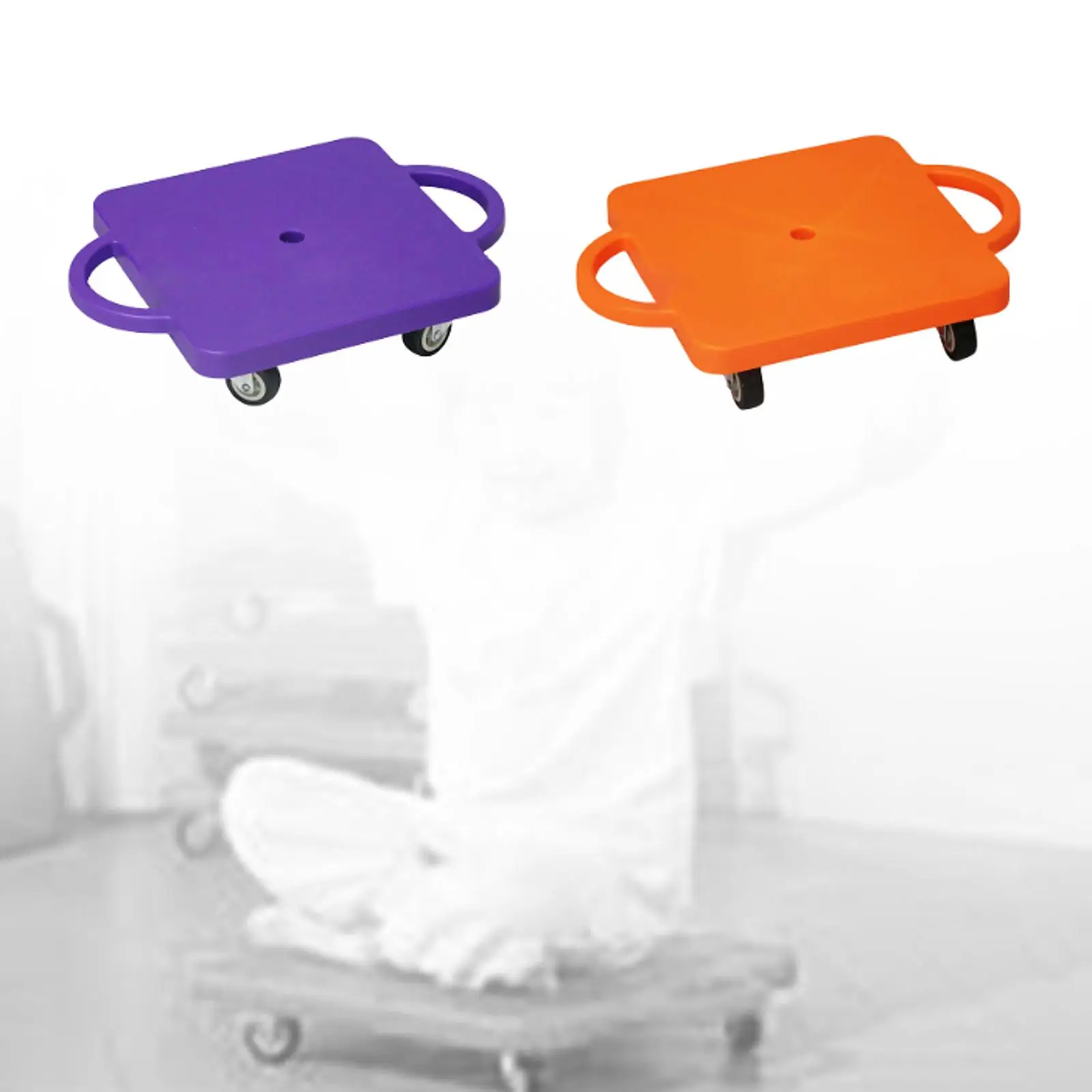 Scooter Board with Handles Square Portable 11.8 Inches Sit Down Scooter for Gym Backyard Indoor Outdoor Activities Playground