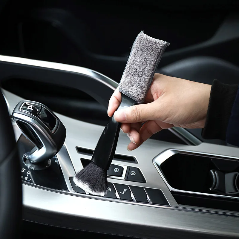 Car Interior Cleaning Brush Air Conditioner Cleaning Tools Air Outlet Dust Removal Soft Brush Double-ended Auto Duster Cleaner car duster