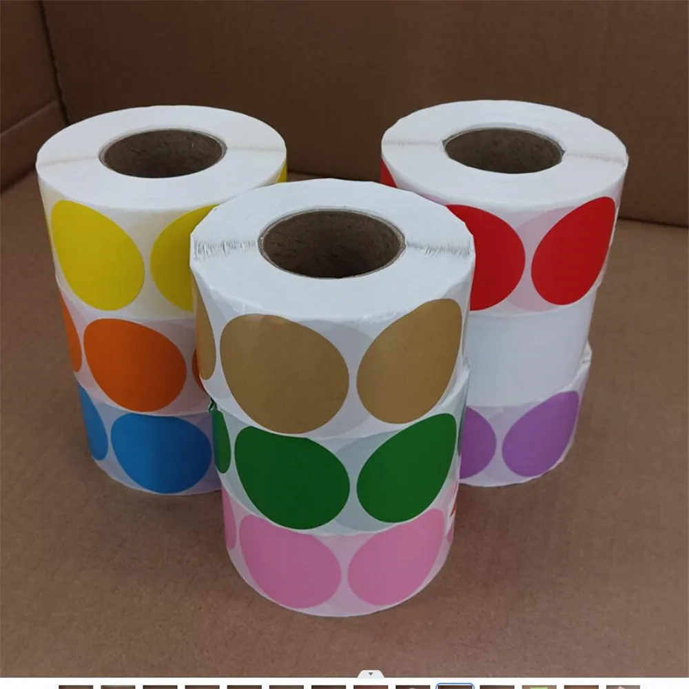 3cm 1000stickers,round Thermal Label Sticker,colorful thermal paper sticker