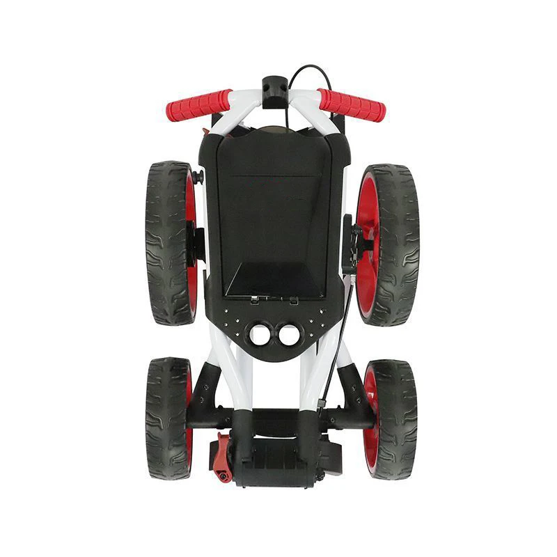 NEW Design Golf Push Cart Golf Trolley with Umbrella Holder Portable Moving Foldable 4 Wheel Trolley