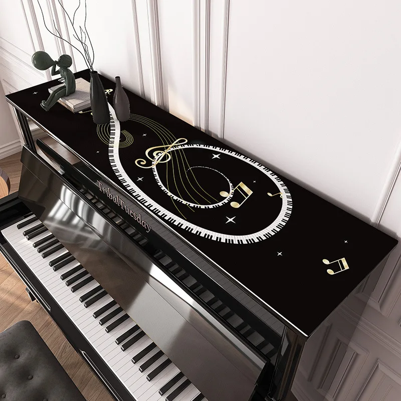 Piano cover piano top cover cloth half light luxury high -end dust waterproof oil -proof leather table cushion