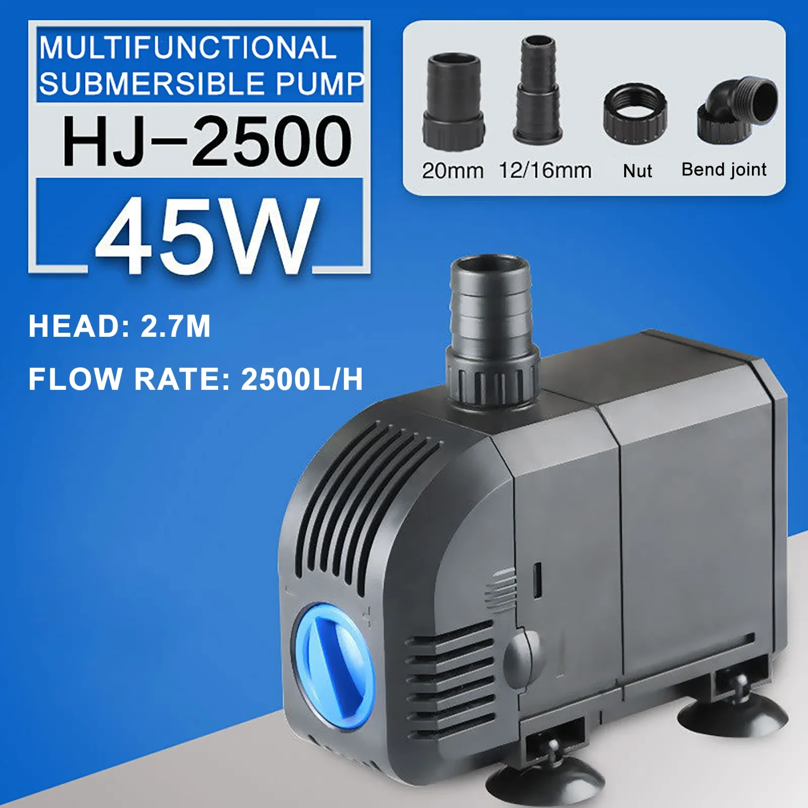 ตัวเลือกสินค้า 500—3000L/H อัจฉริยะบ่อปลา Aquarium ปั๊มน้ํา 220-240V 50Hz ULTRA-Quiet ถังปลาน้ําพุน้ําปั๊มกรอง