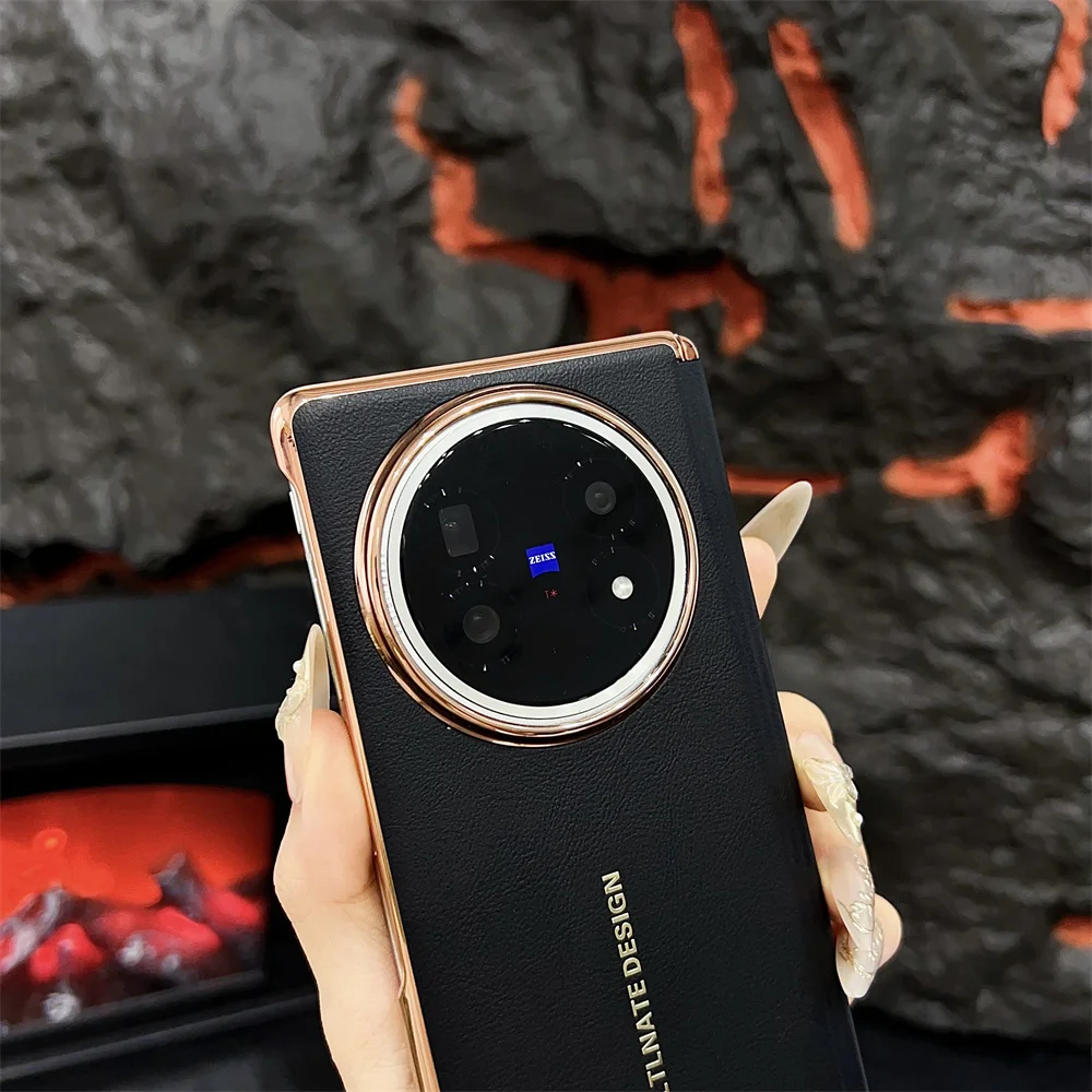 Luxury PU Leather Skin Plating Protective Back Cover Case
