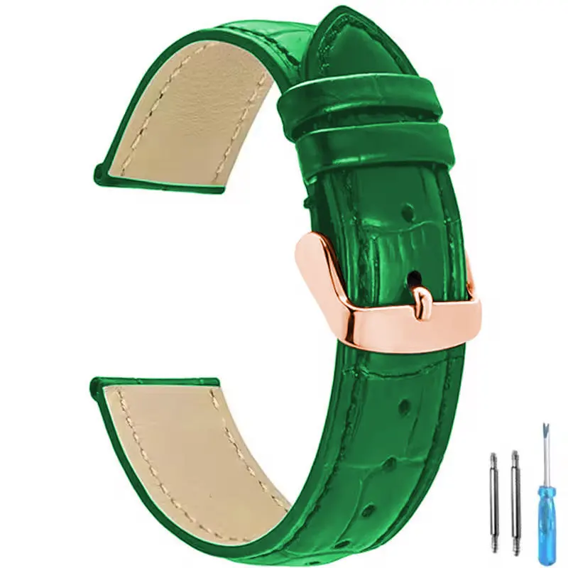 Premium Universal Leather Watch Strap for Men and Women - Elegant Replacement Watchband