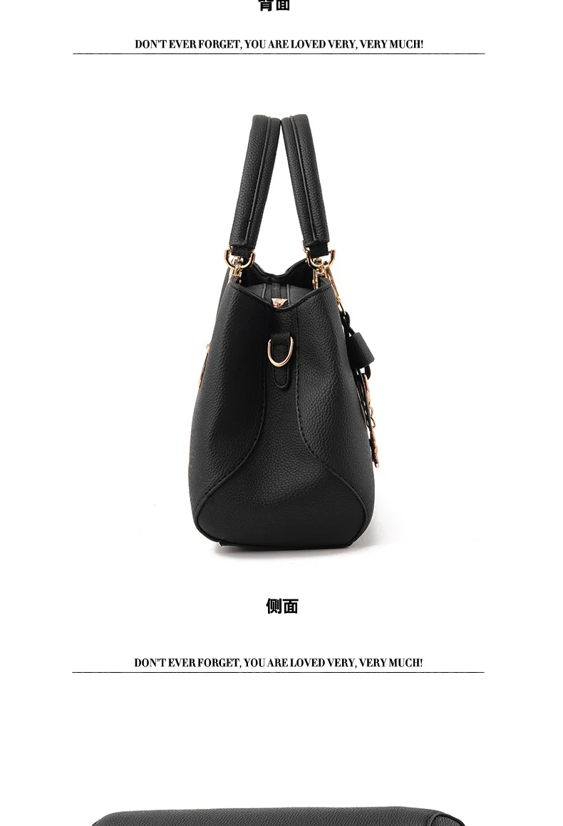 Elegant Women Messenger Bags with flower pendant Office Ladies Totes Pure Handbag for female Crossbody Shoulder Bags