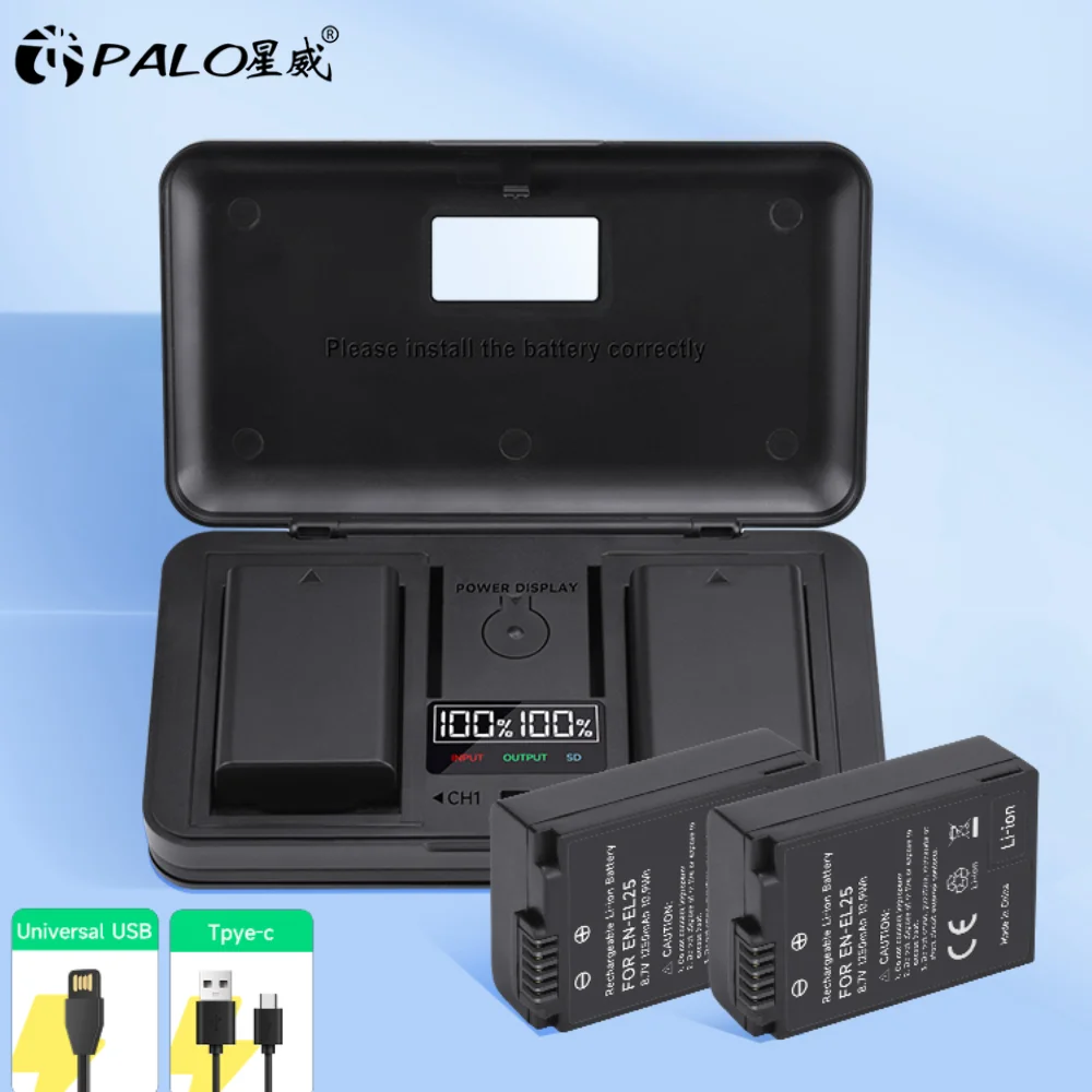 Bateria com Leitor de Cartão sd Caixa de Armazenamento de Bateria Carregador Lcd em para Nikon Z30 Z50 Zfc z 50 z fc