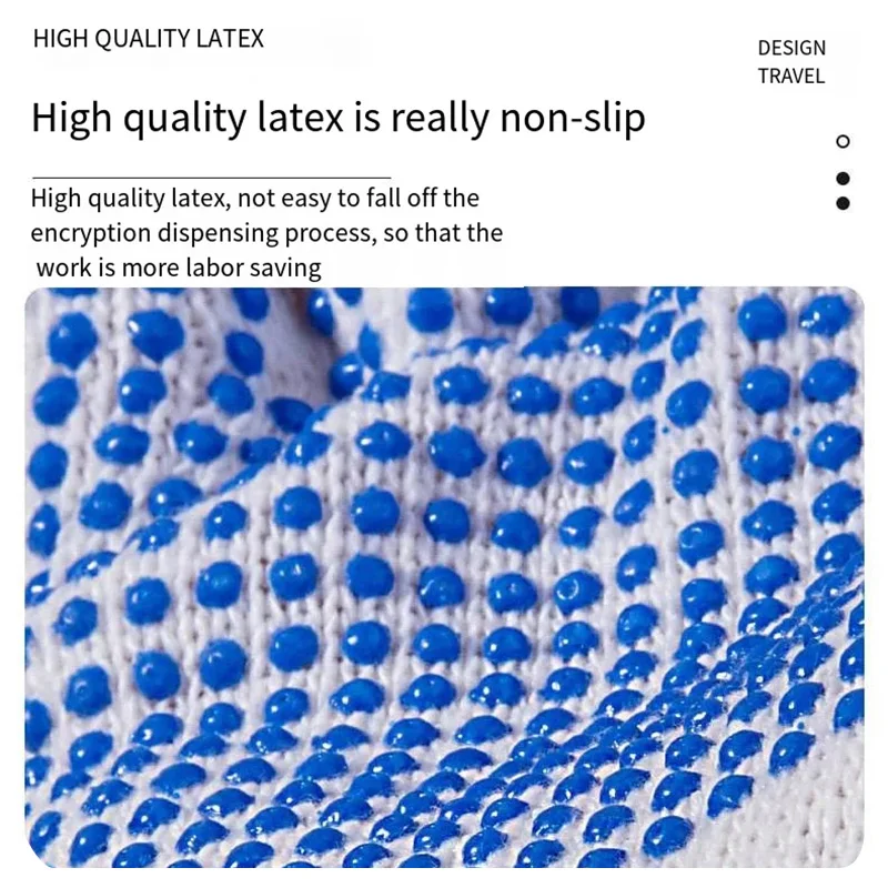 1/5/10 pairs of household gardening labor protection elastic rubber dot gloves work anti-slip wear-resistant Mittens