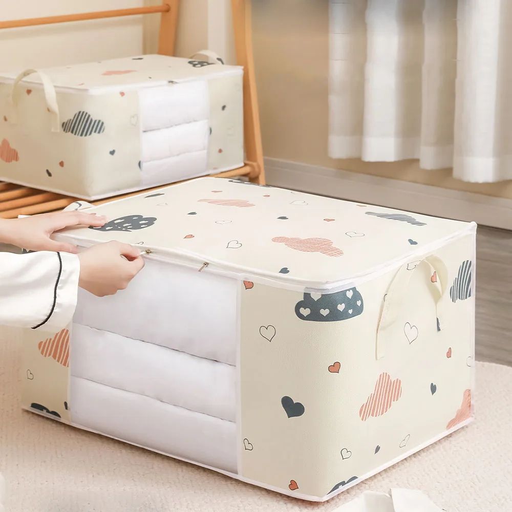 Large Capacity Clothes Storage Bag Organizer with Reinforced Handle Suitable for Blankets Bedding Foldable with Sturdy Zipper 6