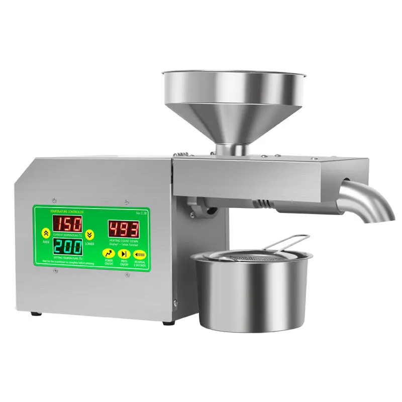 R3s Oil Press 220V/110V Household Stainless Steel Intelligent Temperature Control Oil Press Peanut Flax Seed Walnut 6