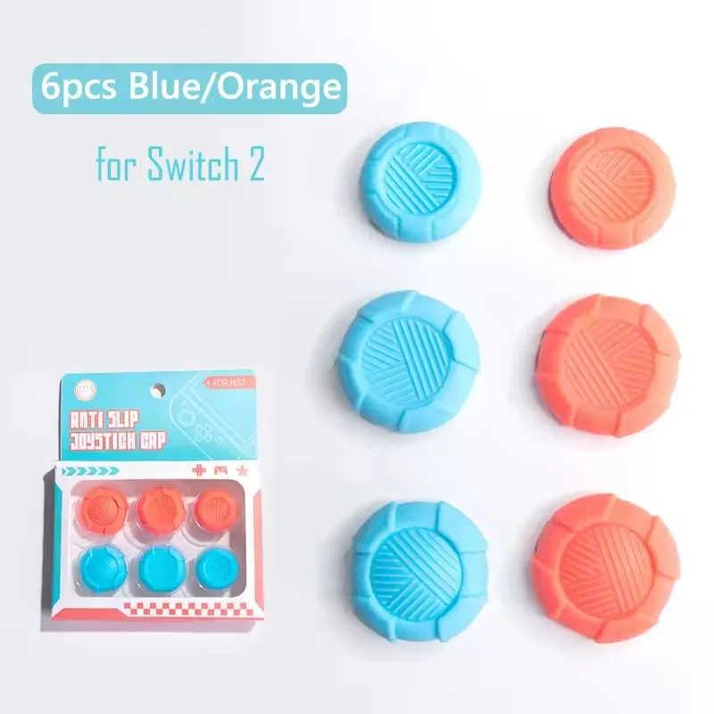 6pcs Thumb Stick Grip Caps for NS Switch 2 Accessories Thumbstick Silicone Case NS2 JoyC Controller Analog Joystick Cover