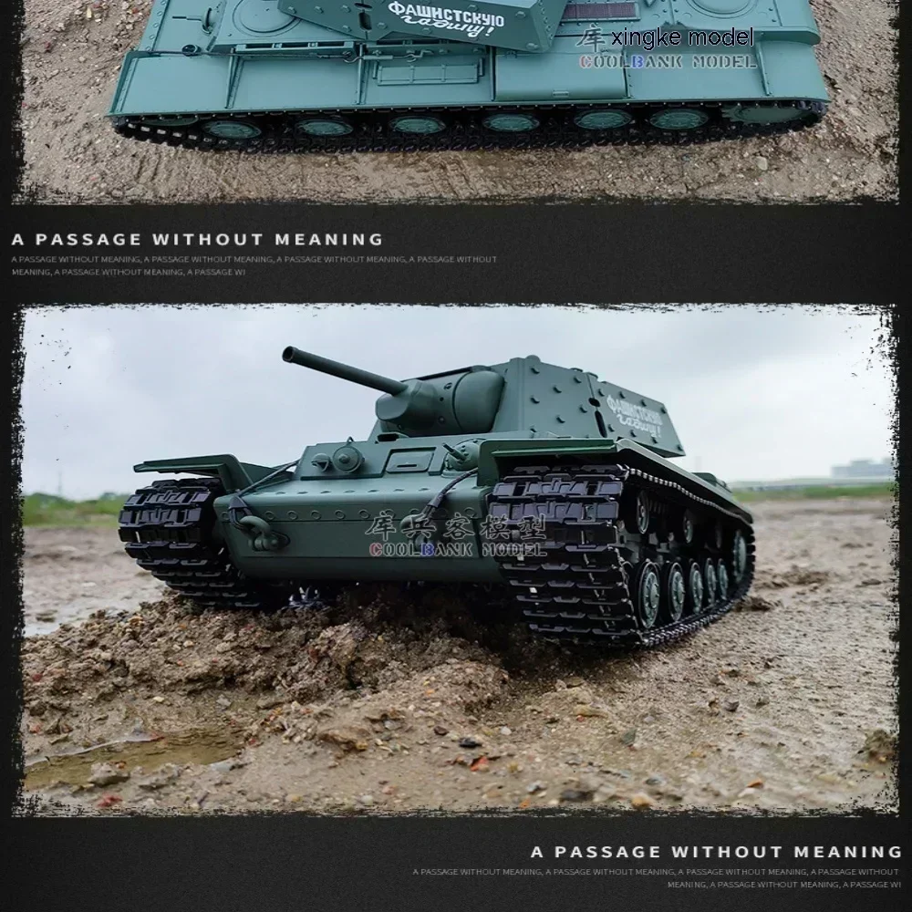 New Soviet Kv-1s Henglong Heavy Remote Control Tank Simulation Battle Competitive Tank Track Model Toy Children's Gift 6