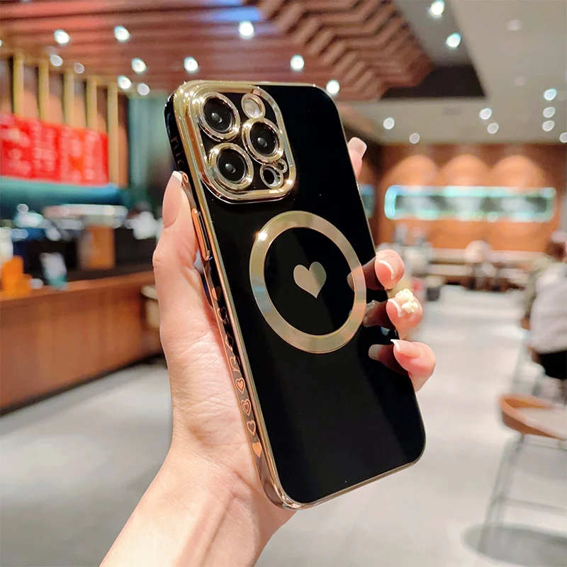 Coque en silicone plaquée solide 13 12 11 Pro 14 Plus Coque de protection d'objectif pour iPhone 14Pro Max_voghion.com