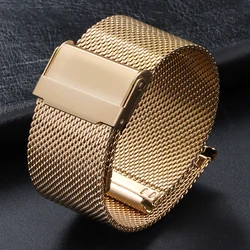 Elegant Metal Milanese Mesh Stainless Steel Watch Band Replacement Wristband - 18mm (Gold)