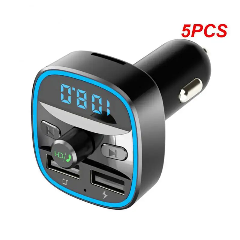 

5PCS Transmitter Bluetooth Car MP3 Player LED screen Cigarette Lighter Socket Double USB Ports Car Charger TF card Car