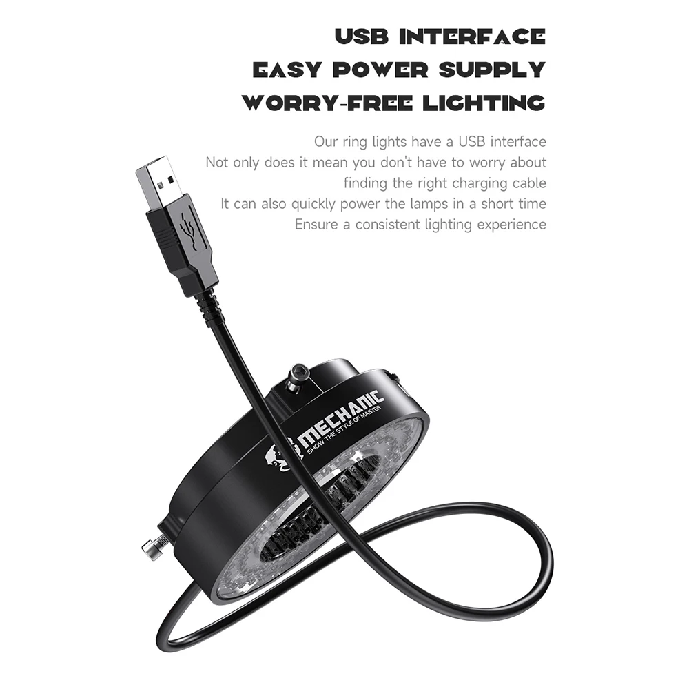 Mechanic 64 /72 / 144 LED Stereo Microscope Ring Light Lamp Brightness Adjustable USB LED Illuminator for PCB Soldering Repair microscope lamp